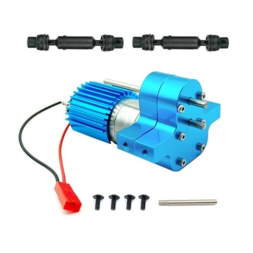 StiNGZjdM Metal 370 Motor Getriebe Getriebe mit Antriebswelle für WPL C14 C24 B24 B36 MN D90 D99 MN99S RC Auto Upgrades Teile Zubehör (blau) von StiNGZjdM