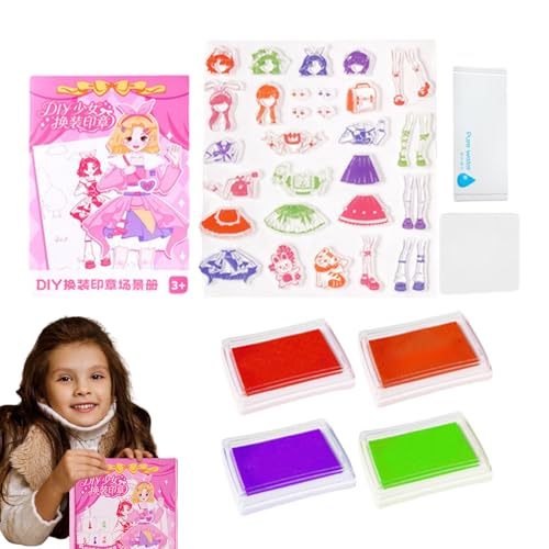 Mode-Kreativbuch Für Mädchen - Sammelbuch Für Kostüm-Stempel Spielzeug | Mädchen Kostüme Spiel Lernspielzeug Für Ostern Geburtstag Kindertag Mode-Kreativbuch Für Mädchen - Sammelbuch Für Kostüm-Stempel Spielzeug | Mädchen Kostüme Spiel Lernspielzeug Für Ostern Geburtstag Kindertag von Stibtmr