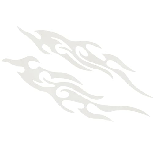 Motorrad Aufkleber - Flammenmuster Stylische Aufkleber,2 Stück Wetterbeständiges Emblem Für Motorrad Auto Scooter Schneemobil von Stibtmr