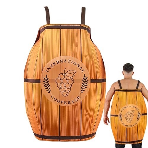 Stibtmr Fass Kostüm Erwachsene | Cosplay Hosenträger,Halloween Kostüm für Erwachsene Herren Oktoberfest Partys Cosplay Events von Stibtmr