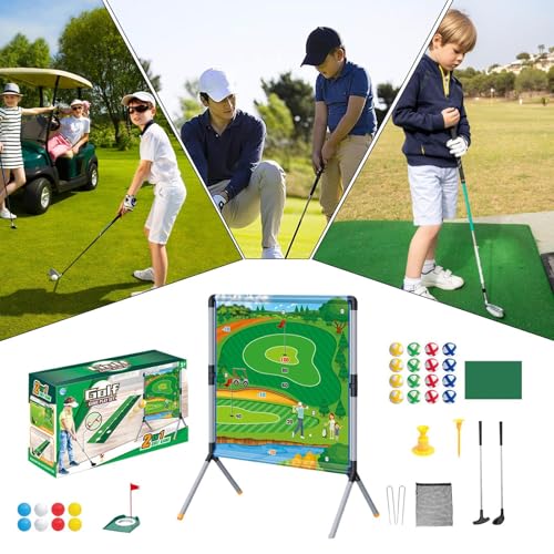 Stibtmr Outdoor Golf Spiel - Gartengolf für Erwachsene,Spielset Mit Putting Matte Golfzubehör Sportspielzeug Für Kinder Indoor Outdoor Rasen Garten Camping von Stibtmr