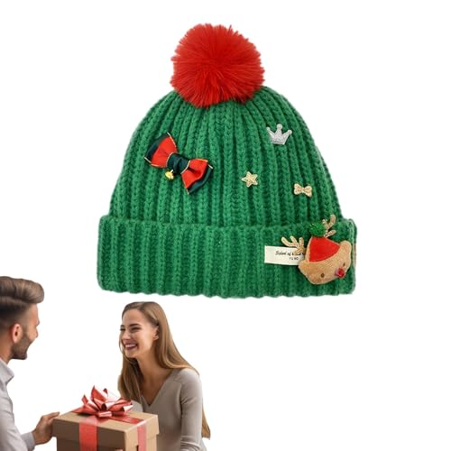 Stibtmr Weihnachtsmütze, gestrickte Weihnachtsmütze - Unisex gestrickte Urlaubsbeanie,Weihnachtsmannmütze, bedruckte Wollmütze, Beanie-Mütze, Häkelmütze für Weihnachten Stibtmr Weihnachtsmütze, gestrickte Weihnachtsmütze - Unisex gestrickte Urlaubsbeanie,Weihnachtsmannmütze, bedruckte Wollmütze, Beanie-Mütze, Häkelmütze für Weihnachten von Stibtmr