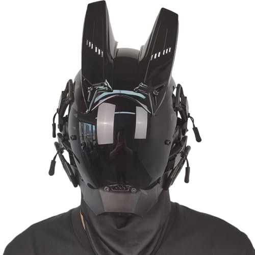 Stibzeup Cybermaske mit Horn -Futuristische Maske für Männer PC Dekorative Punkmaske mit Gesichtsmaske Cyber -Helm für Cosplay Party Halloween Music Festival Stibzeup Cybermaske mit Horn -Futuristische Maske für Männer PC Dekorative Punkmaske mit Gesichtsmaske Cyber -Helm für Cosplay Party Halloween Music Festival von Stibzeup