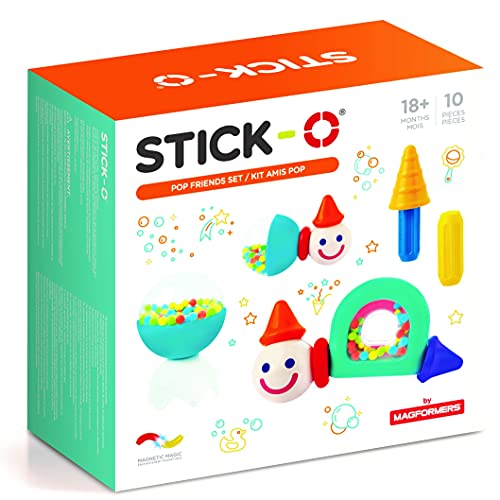 Stick-O POP Friends Magnetische BAU- und Stapelsteine mit Rasselstücken von Stick-O