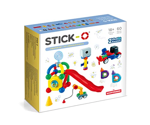 Stick-O magnetische Bausteine für Kinder ab 1 Jahre, kreatives Konstruktionsspielzeug, Lernspielzeug mit Magnet, Creator Set für Mädchen und Jungen, Montessori Spielzeug, 60 Teile Set, Stick-O magnetische Bausteine für Kinder ab 1 Jahre, kreatives Konstruktionsspielzeug, Lernspielzeug mit Magnet, Creator Set für Mädchen und Jungen, Montessori Spielzeug, 60 Teile Set, von Stick-O