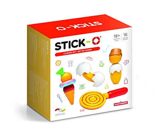 Stick-O magnetische Bausteine für Kinder ab 1 Jahre, kreatives Konstruktionsspielzeug, Lernspielzeug mit Magnet, Kochfreunde Set für Mädchen und Jungen, Montessori Spielzeug, 16 Teile Set, Stick-O magnetische Bausteine für Kinder ab 1 Jahre, kreatives Konstruktionsspielzeug, Lernspielzeug mit Magnet, Kochfreunde Set für Mädchen und Jungen, Montessori Spielzeug, 16 Teile Set, von Stick-O