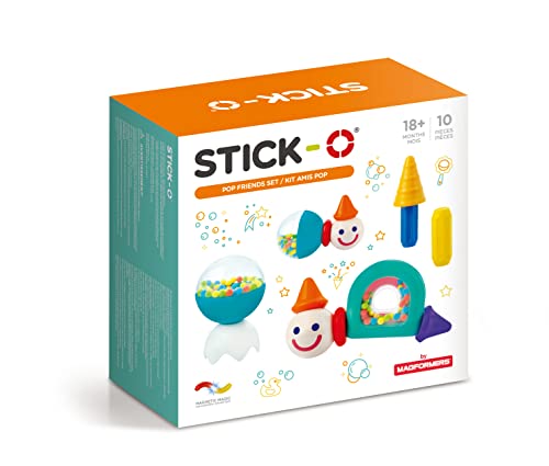 Stick-O magnetische Bausteine für Kinder ab 1 Jahre, kreatives Konstruktionsspielzeug, Lernspielzeug mit Magnet, POP Friends Set für Mädchen und Jungen, Montessori Spielzeug, 10 Teile Set, von Stick-O
