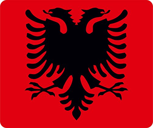 Sticker Design Shop Mauspad Mausepad Bedruckt mit Albanien Albania Albanischer Adler Fahne Neu Eckig von Sticker Design Shop