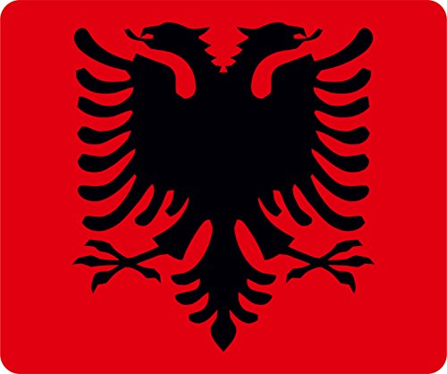 Sticker Design Shop Mauspad Mausepad Bedruckt mit Albanien Albania Albanischer Adler Fahne Neu Eckig von Sticker Design Shop
