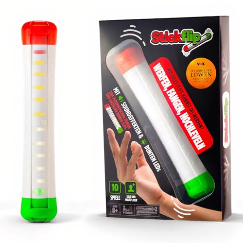 Stickflip - Werfen, Fangen, Hochleveln | 10 Spiele mit LEDs und Sound, Solo und Multiplayer, elektronisches Spiel für die ganze Familie - ChuckaRubba - Stick Flip Höhle der Löwen von Stickflip