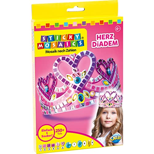 ORB Sticky Mosaic Heart Tiara Krone basteln, kreative Geschenke Bastelset Kinder Geschenke für Mädchen und Jungen, Moosgummi Aufkleber Beschäftigung für Kinder Kindergeburtstag Box, basteln ab 4 Jahre ORB Sticky Mosaic Heart Tiara Krone basteln, kreative Geschenke Bastelset Kinder Geschenke für Mädchen und Jungen, Moosgummi Aufkleber Beschäftigung für Kinder Kindergeburtstag Box, basteln ab 4 Jahre von Sticky Mosaics
