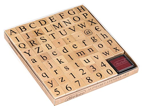 stieber Alphabet-Stempelset 68 Stempel + 2 Kissen (rot und schwarz) von stieber