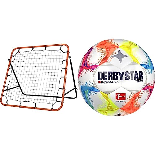 Stiga Rebounder Kicker 150 Fußball, Orange/Schwarz, 150 x 150 cm & Derbystar Brillant Ball Multicolor 5 von Stiga