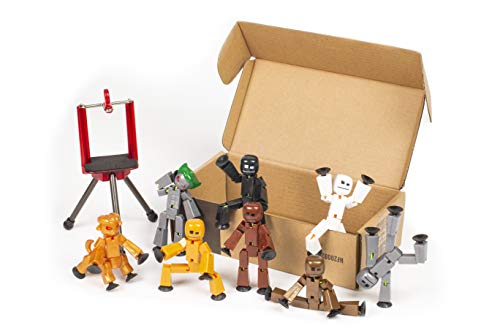 Zing Metal and Monsters Stikbots Set, Enthält 8 bewegliche Stikbot-Actionfiguren und Handystativ, Weiß/Schwarz/Silber/Gold/Bronze/Braun Farben/Monsters Giggles und Kyron Zing Metal and Monsters Stikbots Set, Enthält 8 bewegliche Stikbot-Actionfiguren und Handystativ, Weiß/Schwarz/Silber/Gold/Bronze/Braun Farben/Monsters Giggles und Kyron von StikBot