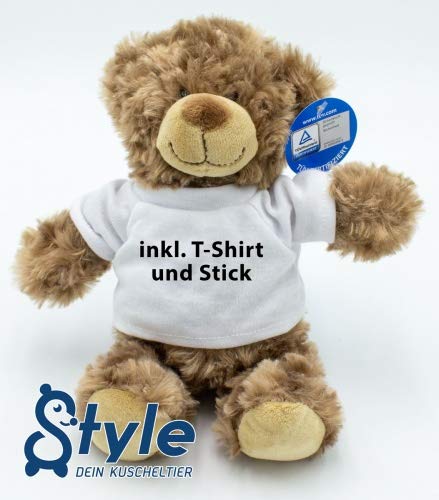 Kuscheltier Bär Bodo - inklusive-T-Shirt und kostenloser Personalisierung (Stick oder Druck) von Stikkma