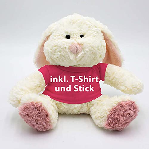 Kuscheltier Hase Wemke- inklusive-T-Shirt und kostenloser Personalisierung (Stick oder Druck) von Stikkma