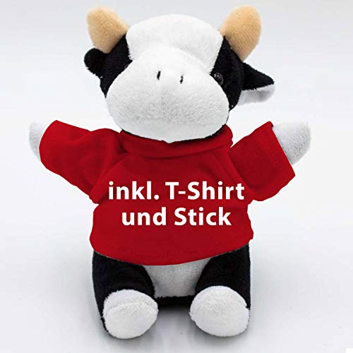 Kuscheltier Kuh Cordula 14cm - inklusive-T-Shirt und kostenloser Personalisierung (Stick oder Druck) von Stikkma