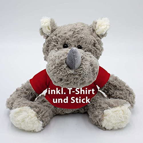 Kuscheltier Nashorn Svea 20cm - inklusive-T-Shirt und kostenloser Personalisierung (Stick oder Druck) von Stikkma