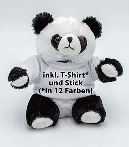Kuscheltier Panda Steffen - 21,5 cm - inklusive-T-Shirt und kostenloser Personalisierung (Stick oder Druck) von Stikkma