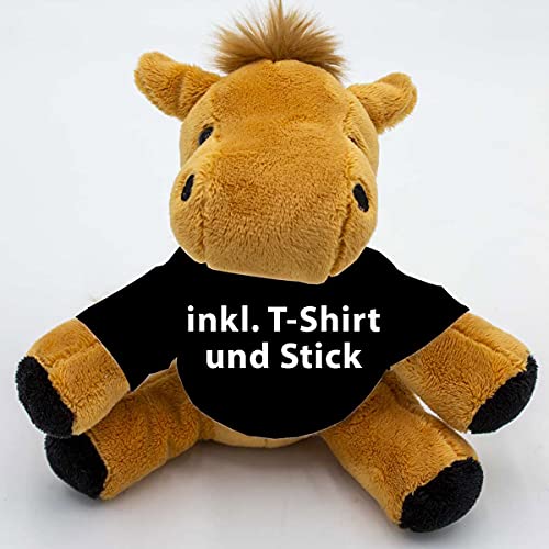 Kuscheltier Pferd Claudia 18cm - inklusive-T-Shirt und kostenloser Personalisierung (Stick oder Druck) von Stikkma