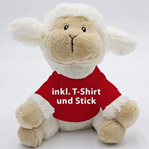 Kuscheltier Schaf Tede 18cm - inklusive-T-Shirt und kostenloser Personalisierung (Stick oder Druck) von Stikkma