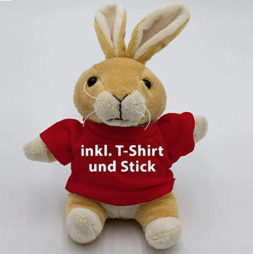 Kuscheltier Hase Gönna 14cm - inklusive-T-Shirt und kostenloser Personalisierung (Stick oder Druck) von Stikkma