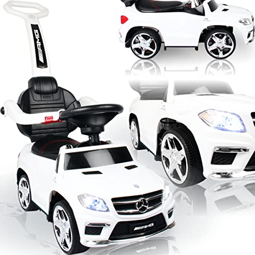 Stimo Rutschauto offiziell lizenziert Mercedes AMG GL63 WEIß Kinder Fahrzeug Rutscher Auto (Bobby Car) von Stimo