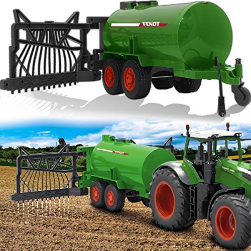 Stimo Fasswagen mit ausklappbarem Schlauchverteiler + Spritzfunktion für Fendt Traktor 1050 Vario ferngesteuert (1:16 2,4Ghz) RC Anhängerkupplung (Fasswagen) von Stimo