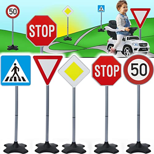 Verkehrszeichen/Verkehrsschilder Set Spielzeug Ampel Schilder Kinder Verkehrserziehung (Verkehrsschilder) von Stimo