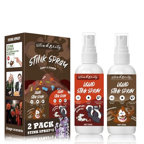 StinkBlitz Extrastarkes Stinkspray, Lustige Witz Stink Spray, Streichparty Witz Stink Spray, Halloween Party Prank Stink Spray(50ML×2) von StinkBlitz