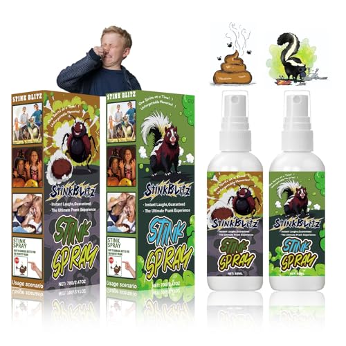 Stinkendes Spray für Streiche, mit realistischen Gerüchen, für Achseln und Fecale, tragbar für Partys und Karneval, lustige Witze, 2 × 50 ml von StinkBlitz