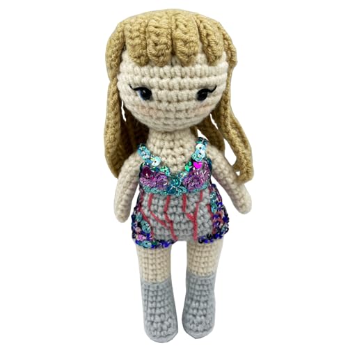 Stitch-Witch Handgefertigte, gehäkelte Plüschpuppe in funkelnden Squins Body von Stitch-Witch