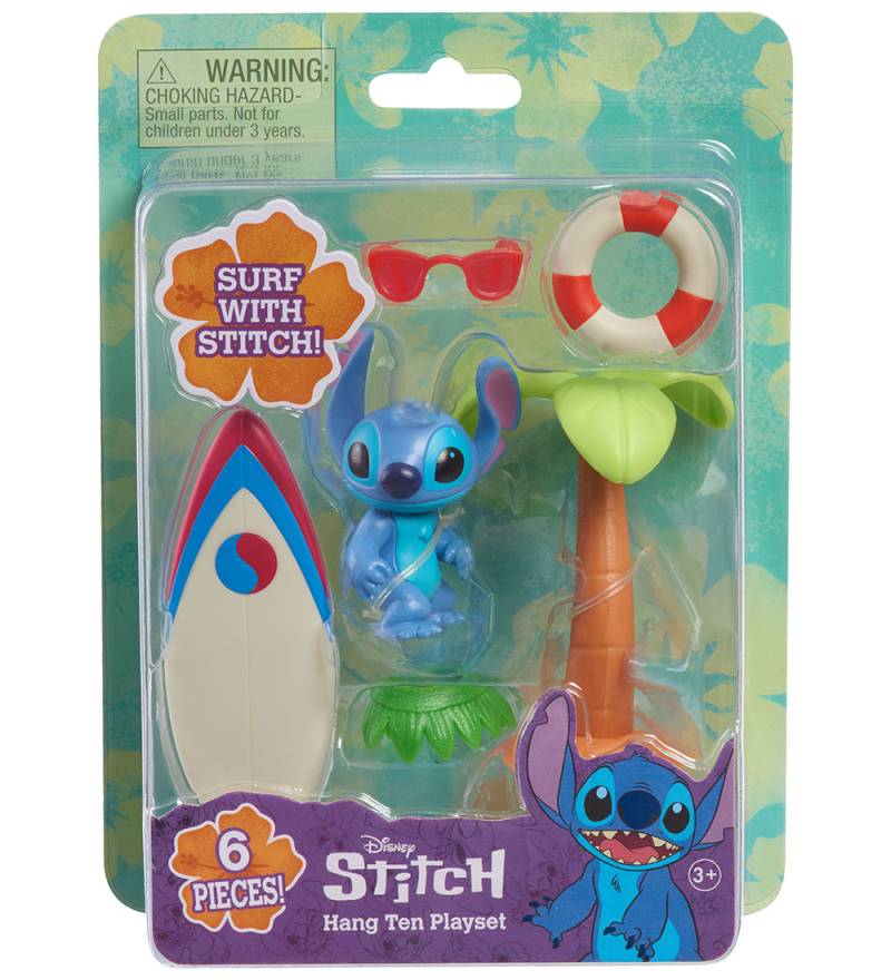 Disney Stitch Spielset - 6 Teile - Hang Zehn - Stitch - One Size - Spielzeugfiguren Disney Stitch Spielset - 6 Teile - Hang Zehn - Stitch - One Size - Spielzeugfiguren von Stitch
