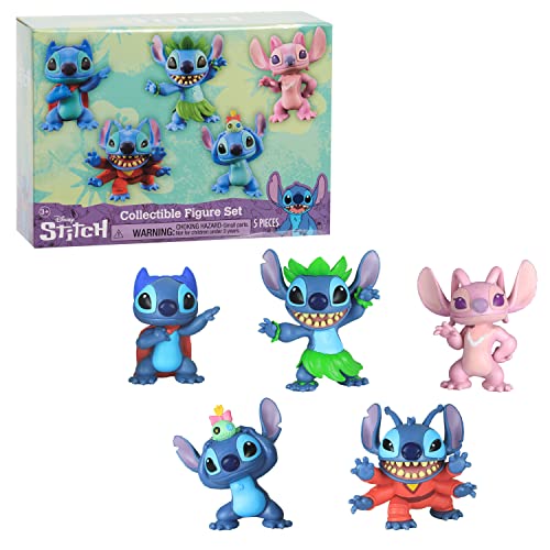 Stitch 46211 Disney’s Lilo Disneys Sammelfigurenset, 5-teilig, Blau, 15.24 von Stitch