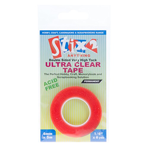 Stix2 Double Sided Ultra Clear Very High Tack Adhesive Tape, 6mm x 5m von Stix2