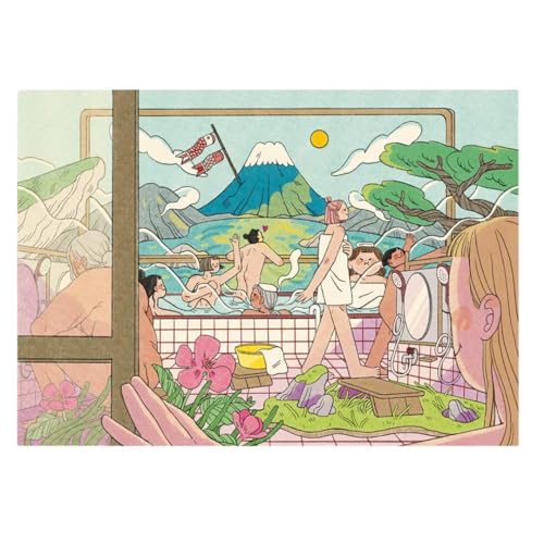 Puzzle 1000 Teile Das Wasser von Fuji – Illustration von Wen-Hsiu Wang | Japanische Landschaft mit Berg Fuji | Kunstpuzzle für Erwachsene | Made in Italy | StoPuzzle von StoPuzzle
