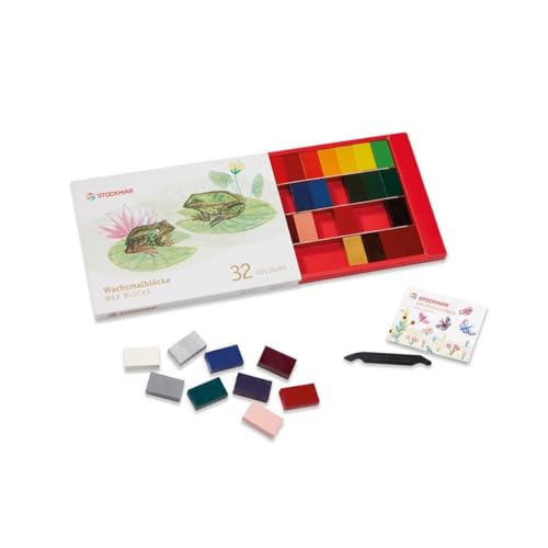 STOCKMAR Wachsmalstiftblöcke – Set mit 32 Farben von Stockmar