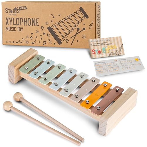 Stoie's 8 Fliesen Colours of Joy C-Key Xylofon Klavier Keyboard Spielzeug für Kinder Kleinkinder mit Schlägeln und Notenblatt Stoie's 8 Fliesen Colours of Joy C-Key Xylofon Klavier Keyboard Spielzeug für Kinder Kleinkinder mit Schlägeln und Notenblatt von Stoie's