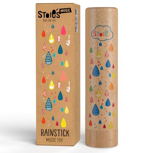 Regenstab aus Holz, 1 Stück Packung, beruhigendes, pädagogisches Spielzeug, frühe Entwicklung, Rhythmus- und Koordinationsfähigkeit von Stoie's