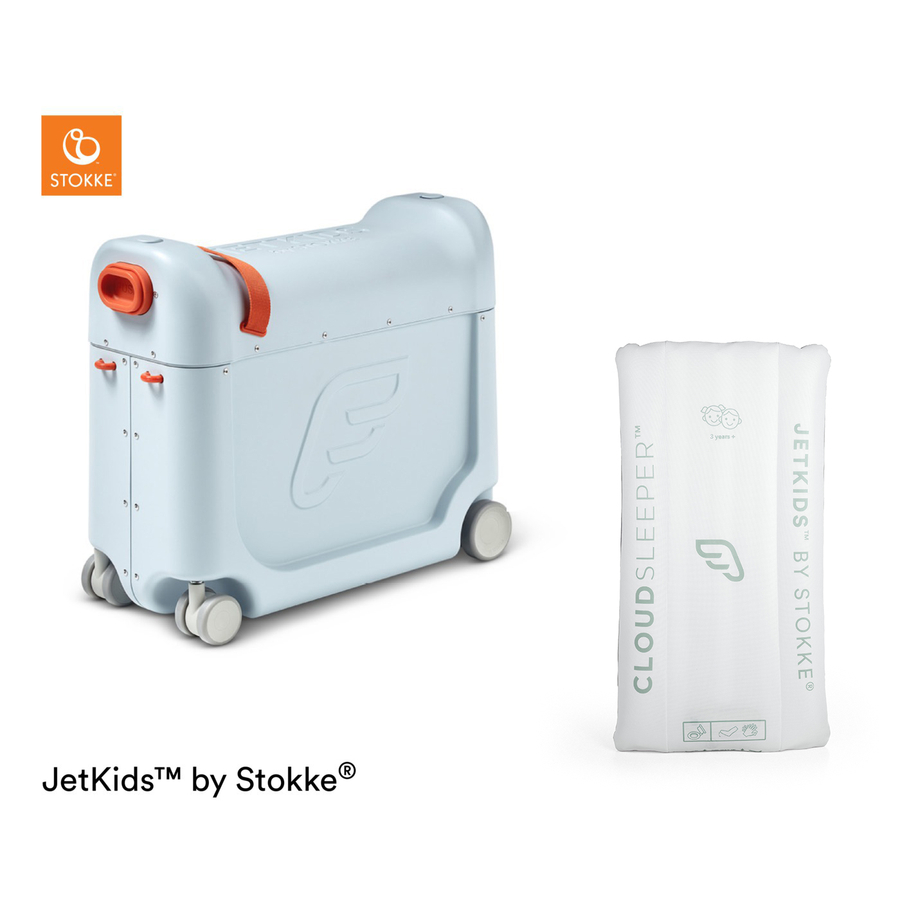 JETKIDS™ BY STOKKE® Aufsitzkoffer BedBox™ Blue Sky und Matratze CloudSleeper™ weiß von Stokke