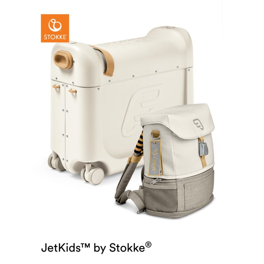 JETKIDS™ BY STOKKE® Aufsitzkoffer BedBox™ mit Crew BackPack™ White von Stokke