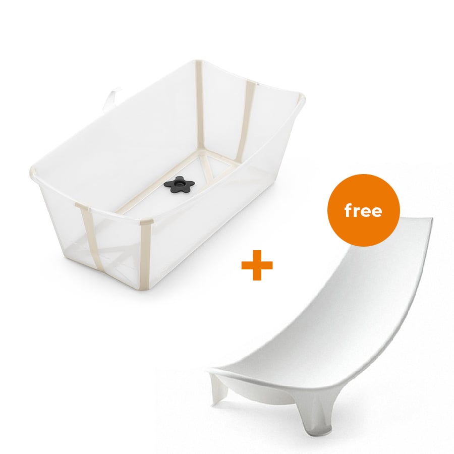 STOKKE® Babywanne Flexi Bath® Sandy Beige + gratis Badewannensitz von Stokke