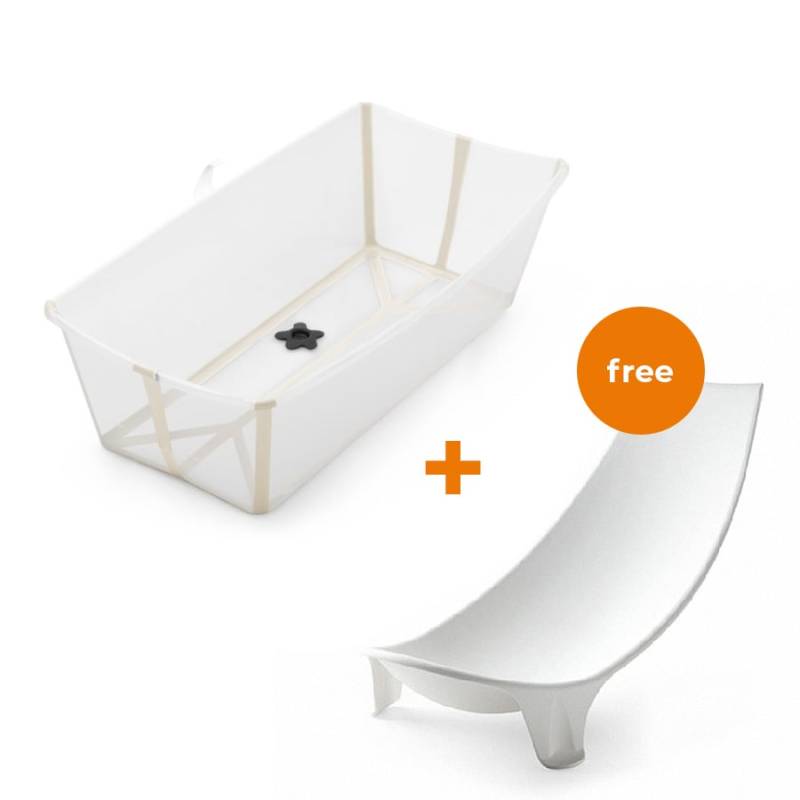 STOKKE® Badewanne Flexi Bath XL™ extra groß Sandy Beige + gratis Badewannensitz von Stokke