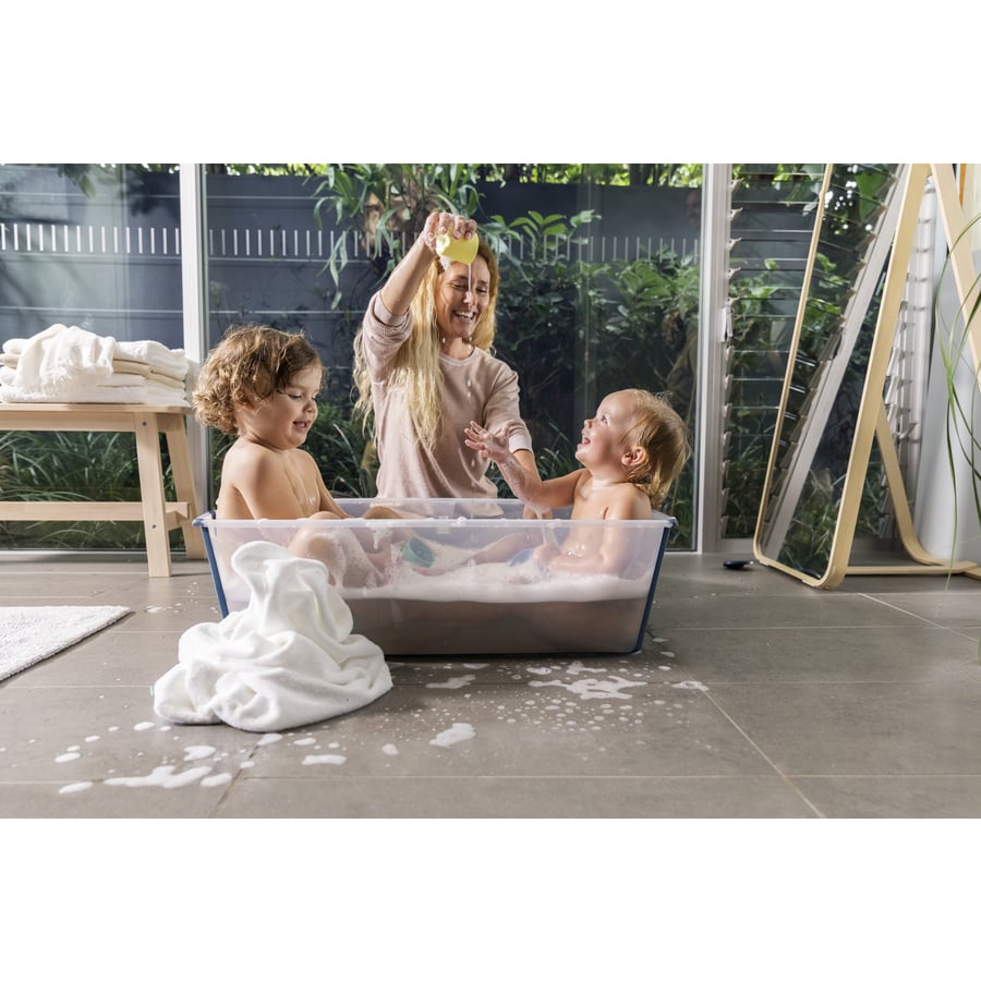 STOKKE® Badewanne Flexi Bath XL™ extra groß weiß mit hitzeempfindlichem Stöpsel ab der Geburt von Stokke