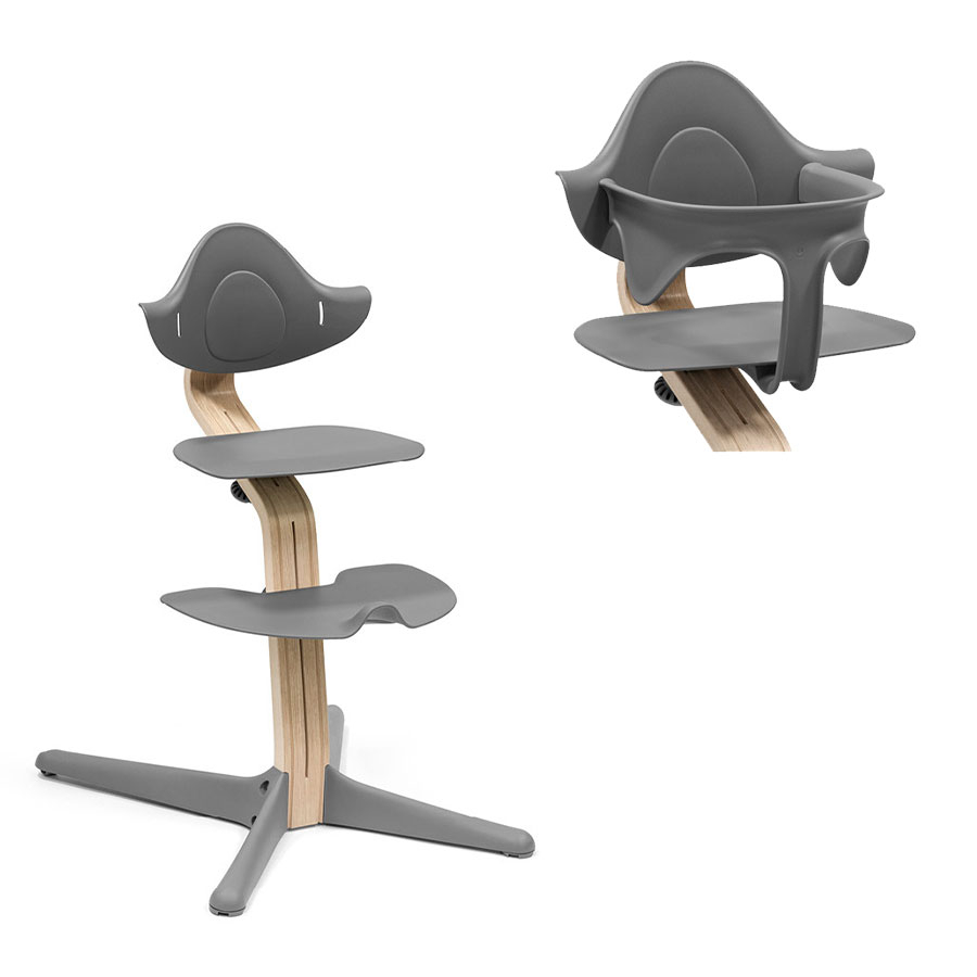 STOKKE® Nomi® Hochstuhl Buche natur / grau + Baby Set grau von Stokke
