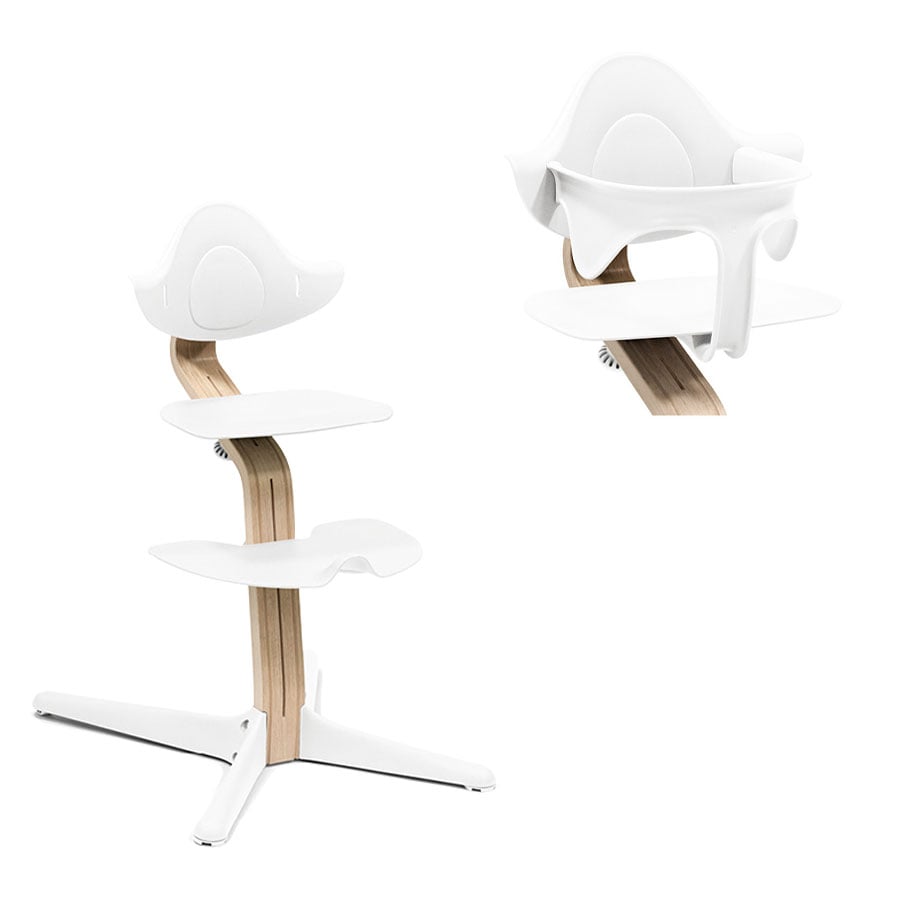 STOKKE® Nomi® Hochstuhl Buche natur / weiß + Baby Set weiß von Stokke