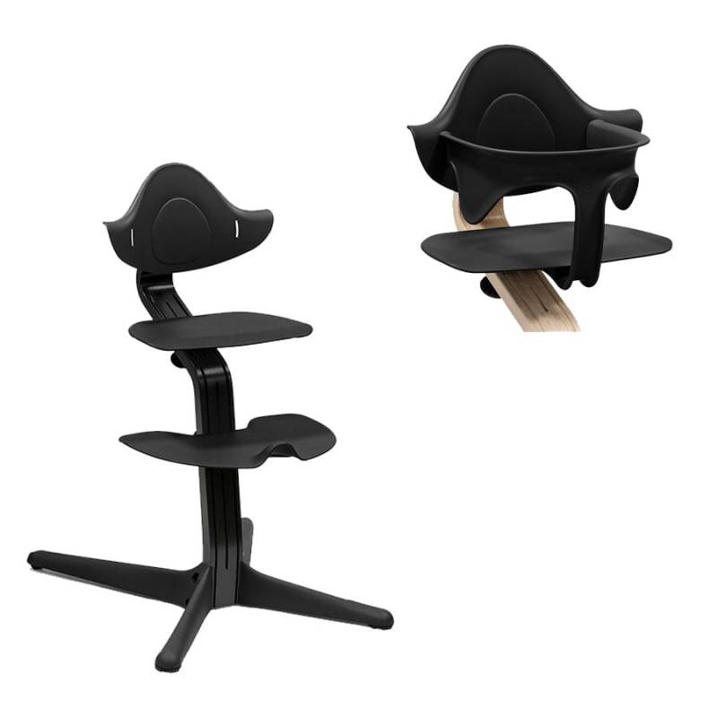 STOKKE® Nomi® Hochstuhl Buche schwarz + Baby Set schwarz von Stokke