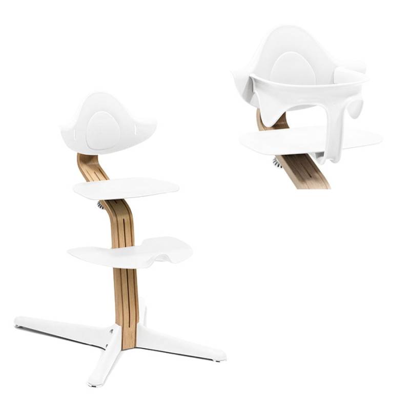 STOKKE® Nomi® Hochstuhl Eiche / weiß + Baby Set weiß von Stokke