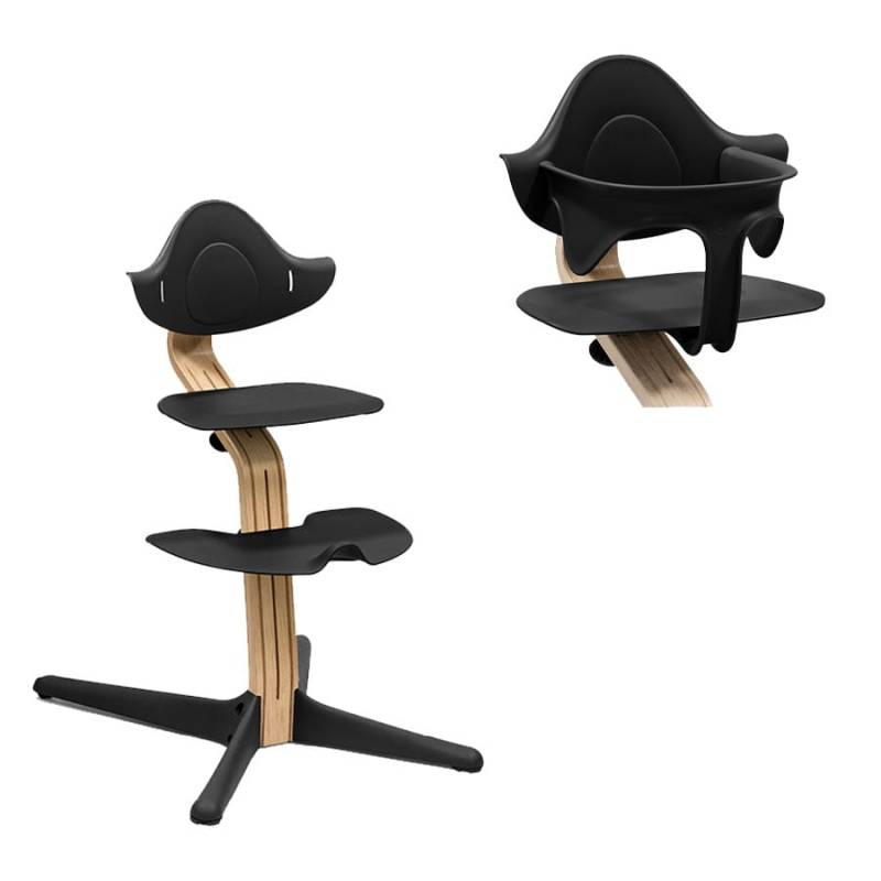 STOKKE® Nomi® Hochstuhl Eiche natur / schwarz + Baby Set schwarz von Stokke