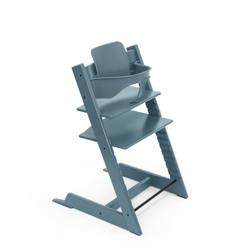 STOKKE® Tripp Trapp® Hochstuhl Buche Fjord Blue inkl. Baby Set V2 Fjord Blue von Stokke
